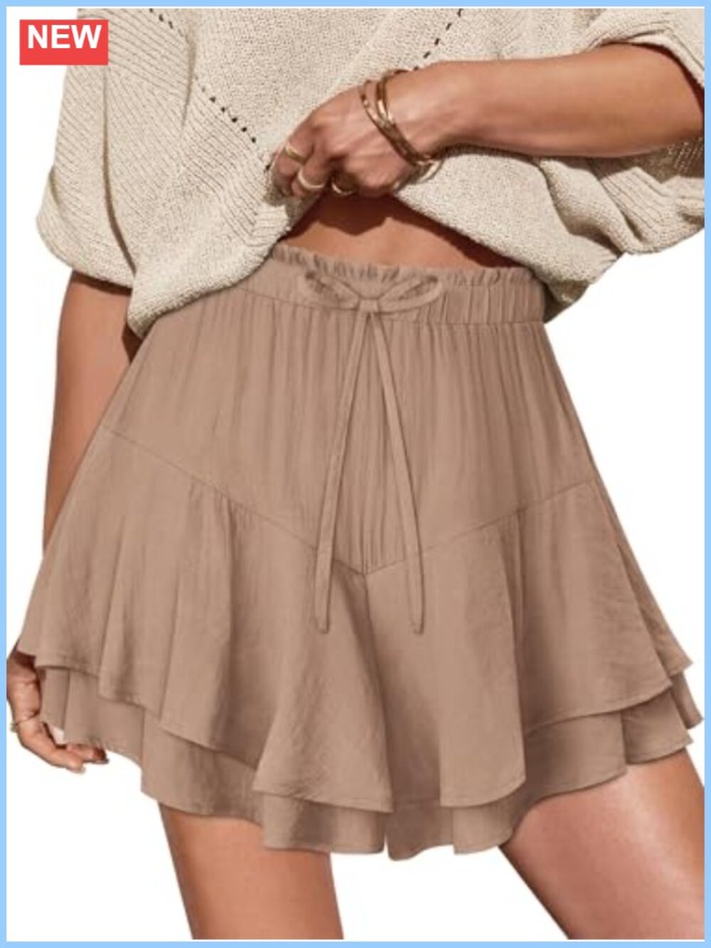 Flowy Ruffle Skorts for Women Mini Skirt Butterfly Tennis Skort - Picture 3 of 6